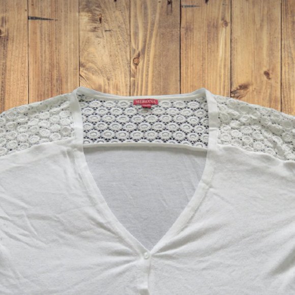Merona Half Sleeve Cardigan | White - Picture 3 of 9
